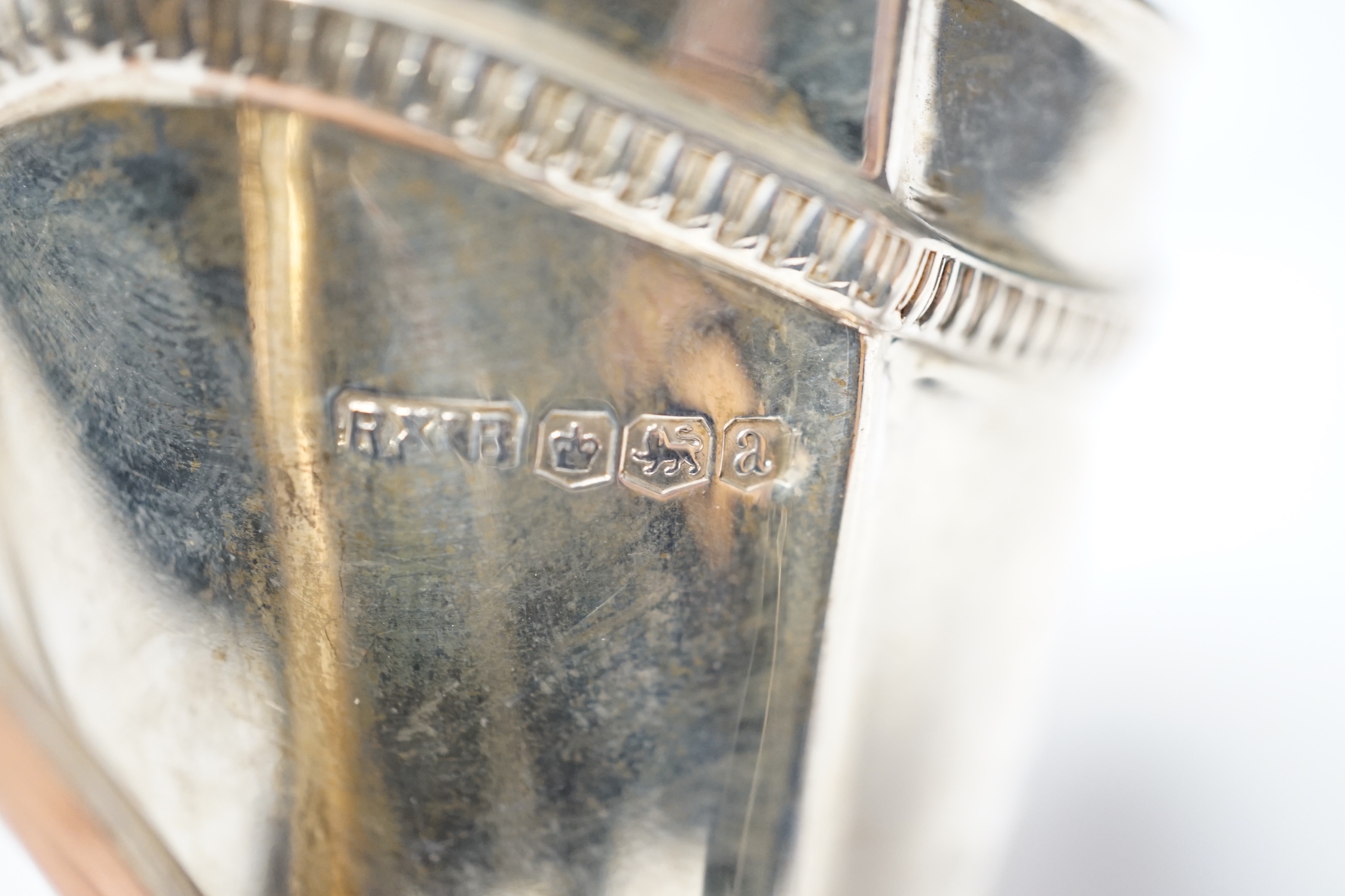 A George V silver four piece tea set, Roberts & Belk, Sheffield, 1918, gross weight 40.3oz.